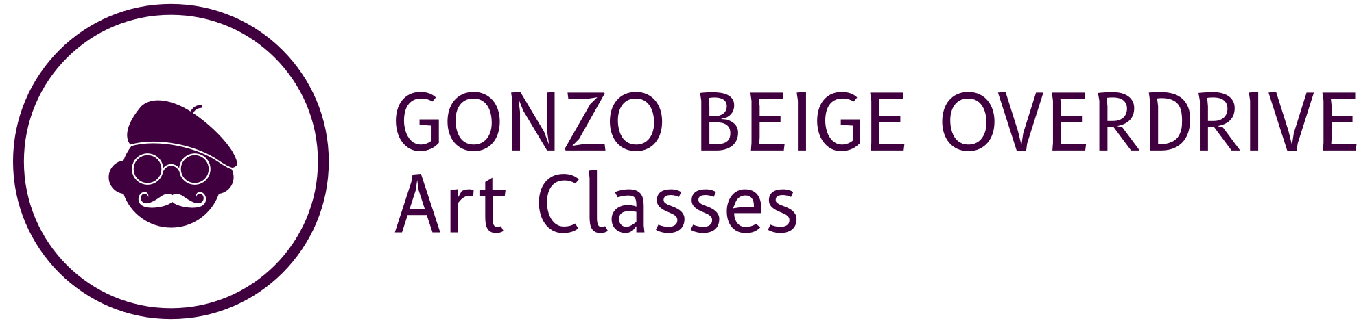 gonzo beige overdrive art classes logo